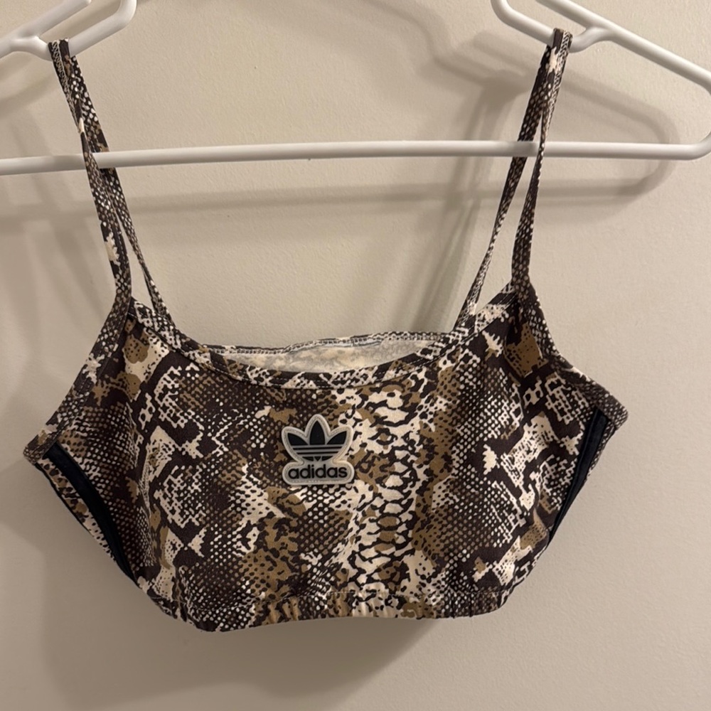 Adidas Original Brown Snake Print Bralette